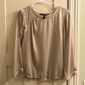 3/4 sleeve cream blouse